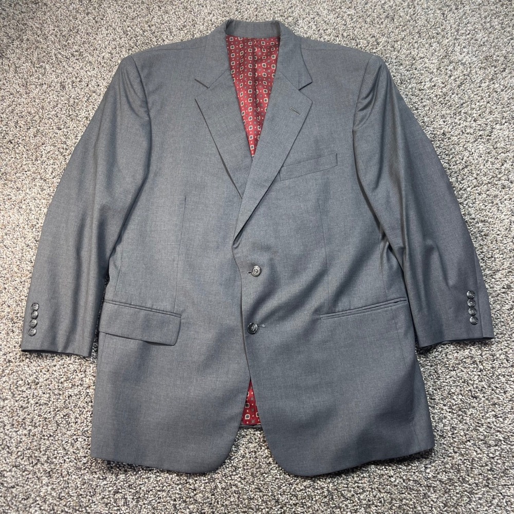 Carroll & Co Loro Piana Super‎ 110s Wool Blazer Mens 46R Gray Sport Coat Italy